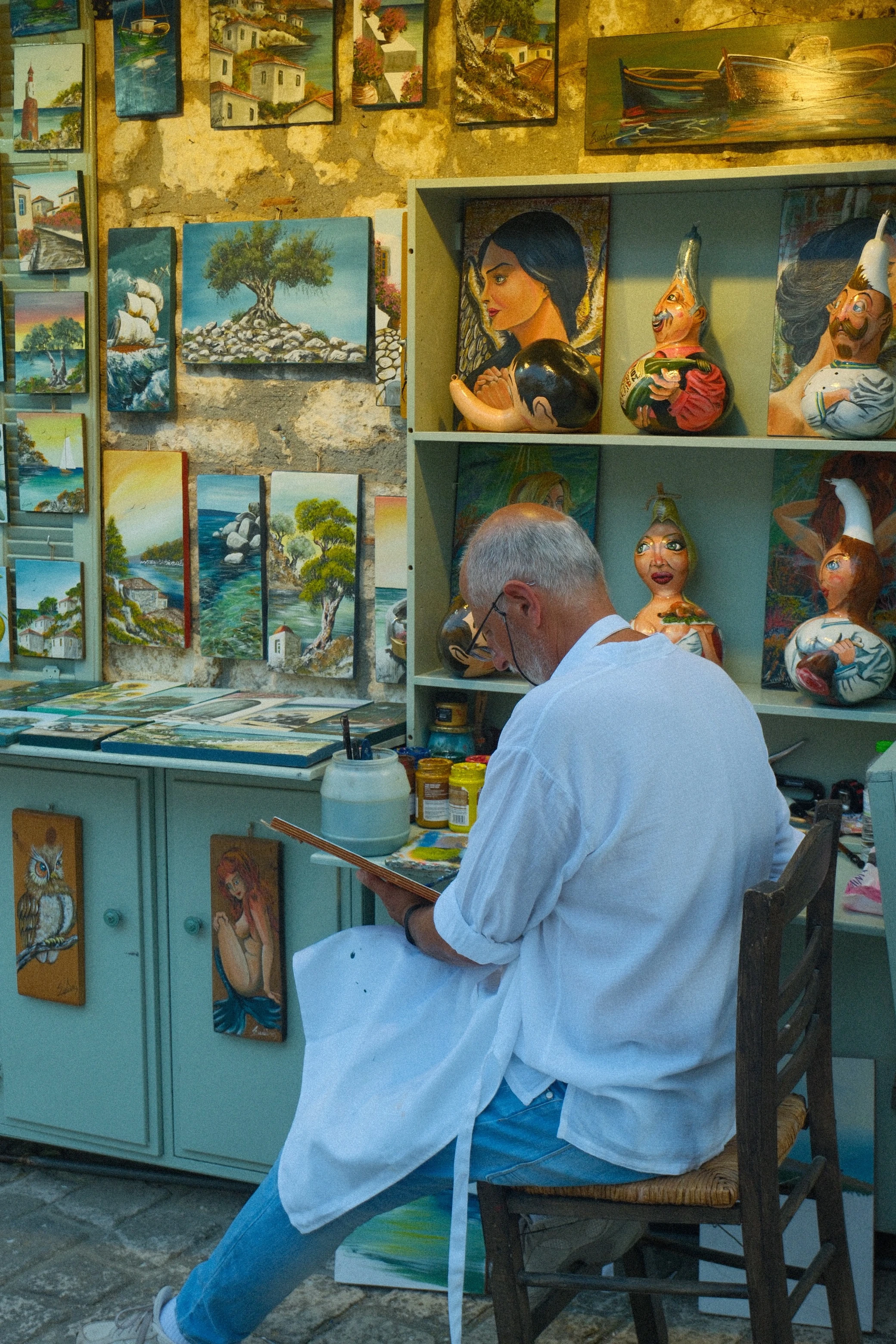 Künstler in Afytos, fotografiert von Fabian Deragisch